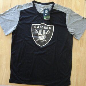 LAS VEGAS RAIDERS Black and Grey Shirt NWT NFL Fanatics Team Apparel Size L